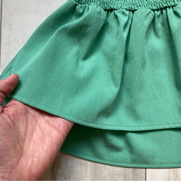 NWT Pleat. Wells Jade Green High Neck Sleeveless Dress Layered Skirt, girls 7 - Picture 4 of 13